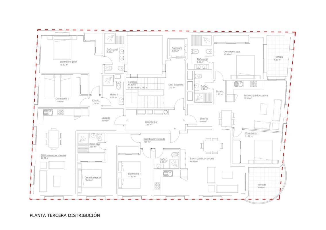 Obra nueva 11 VIVIENDAS EN ALAMEDA PRINCIPAL en Málaga (Revista) plan 4