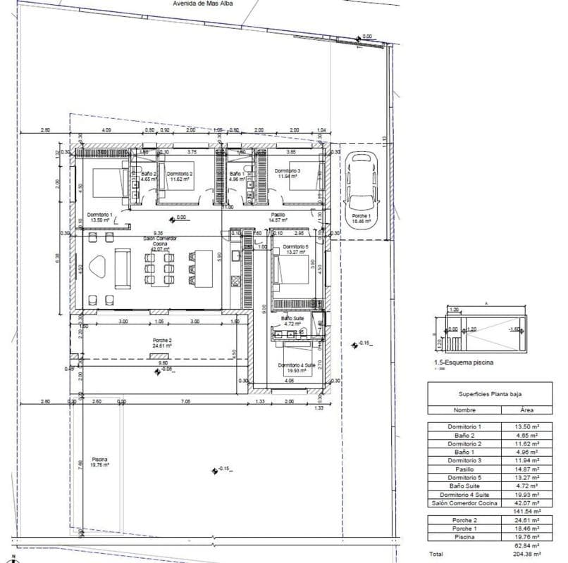 Obra nueva Mas Alba 26 en Sant Pere de Ribes (Revista) plan 1