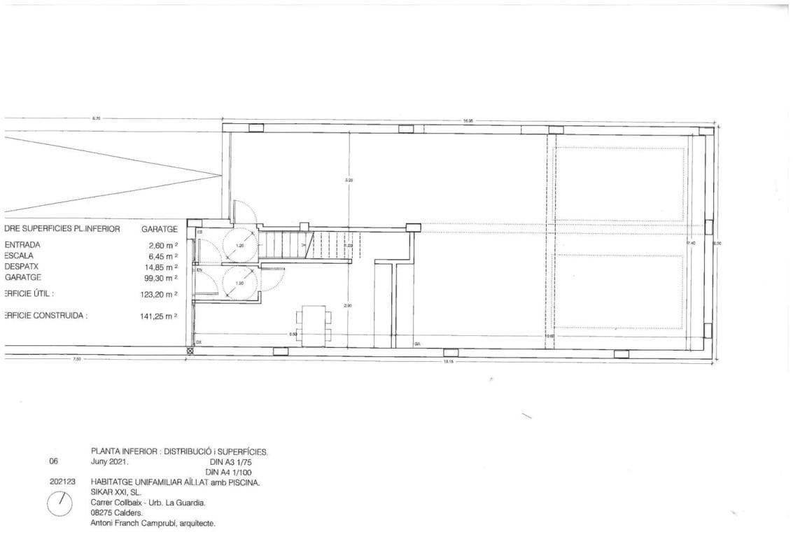 Obra nueva Casa Unifamiliar Autosostenible en Calders (Revista) plan 1