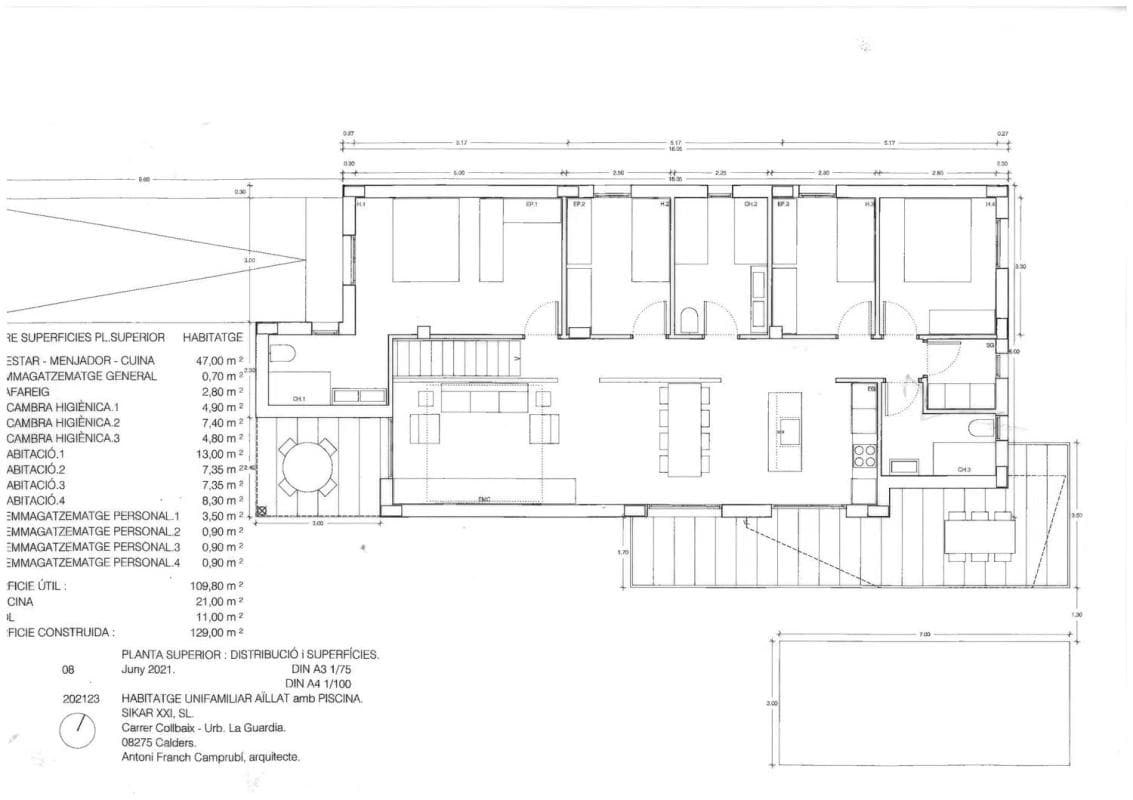 Obra nueva Casa Unifamiliar Autosostenible en Calders (Revista) plan 2