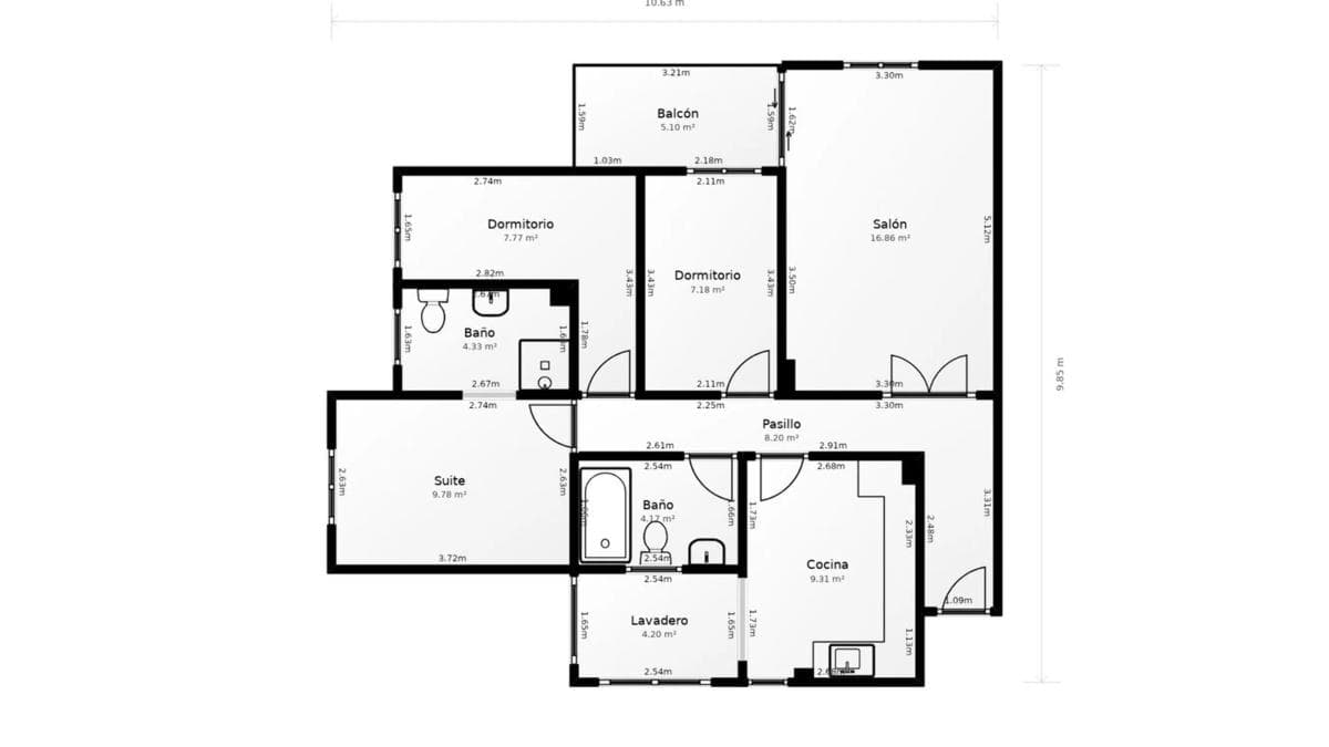 Venta de piso en Orihuela Ciudad, Orihuela
plan 1