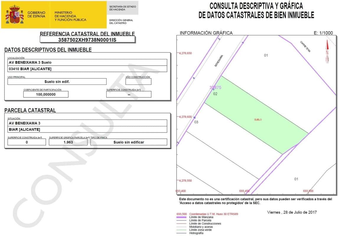 Terreno en venta en Biar, Alicante plan 2