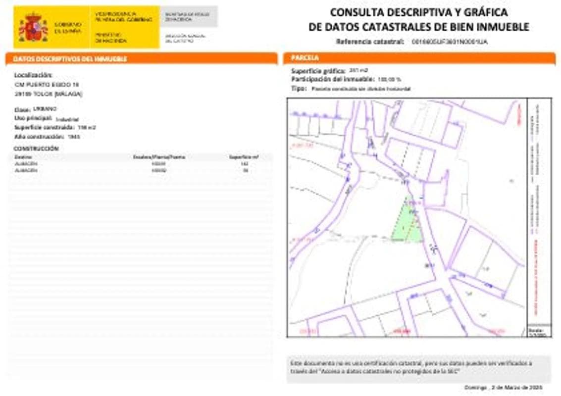 Terreno en venta en Tolox, Malaga plan 1