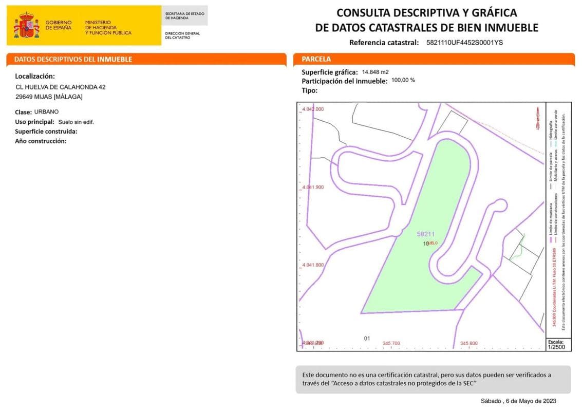 Terreno en venta en Mijas, Malaga plan 1