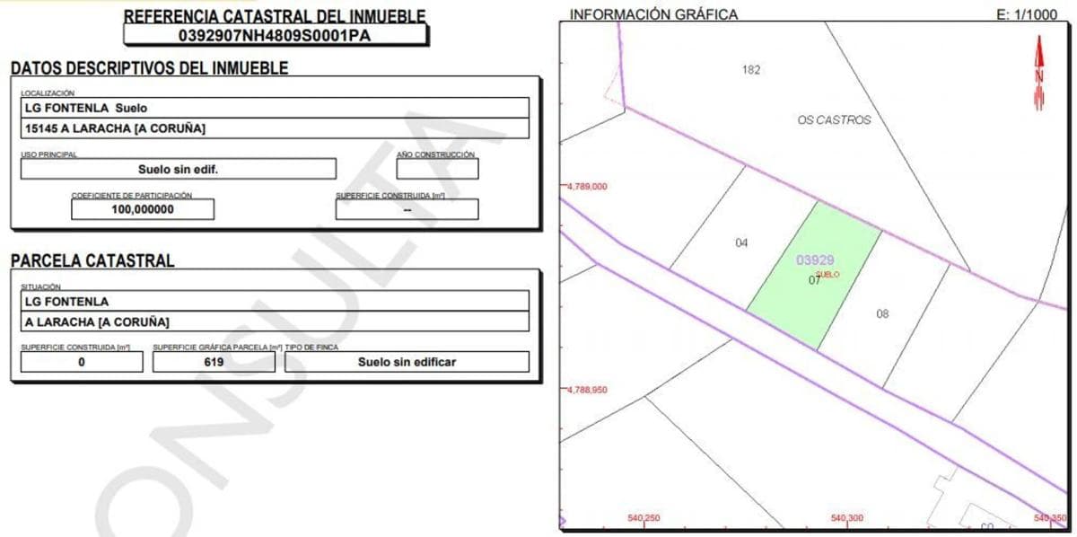 Terreno en venta en Laracha, A Coruña plan 1