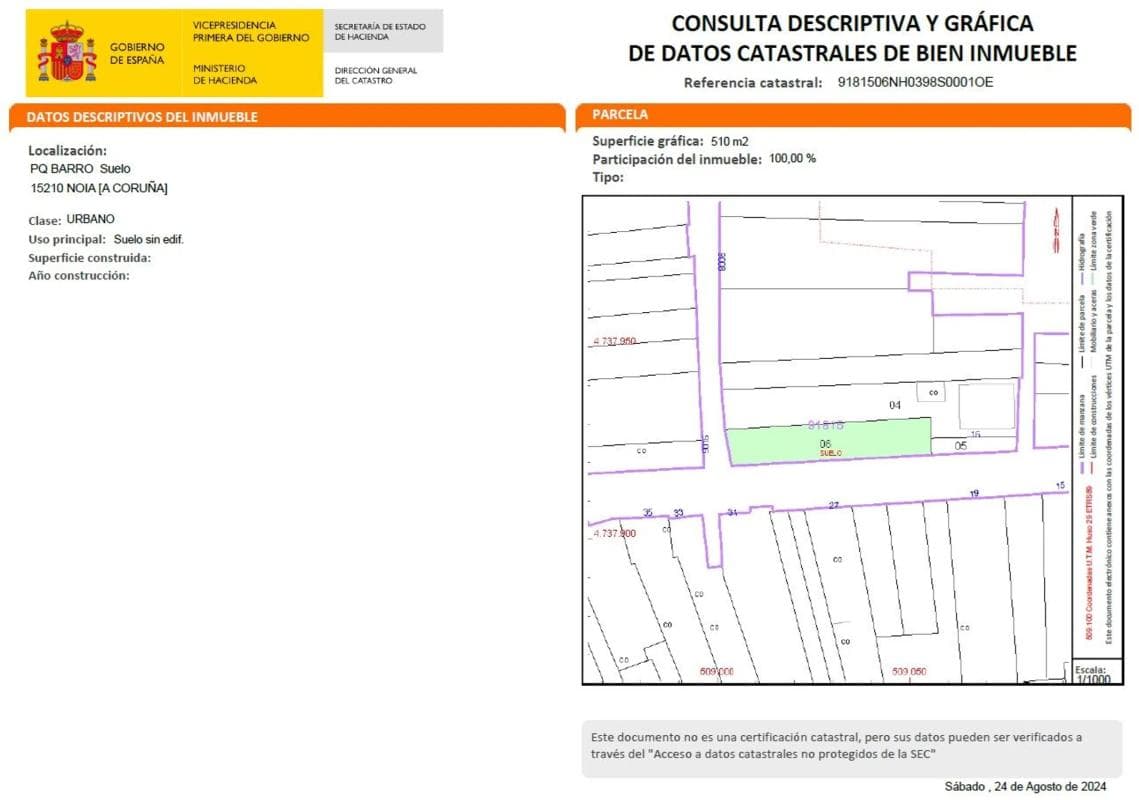 Terreno en venta en Noia, A Coruña plan 1
