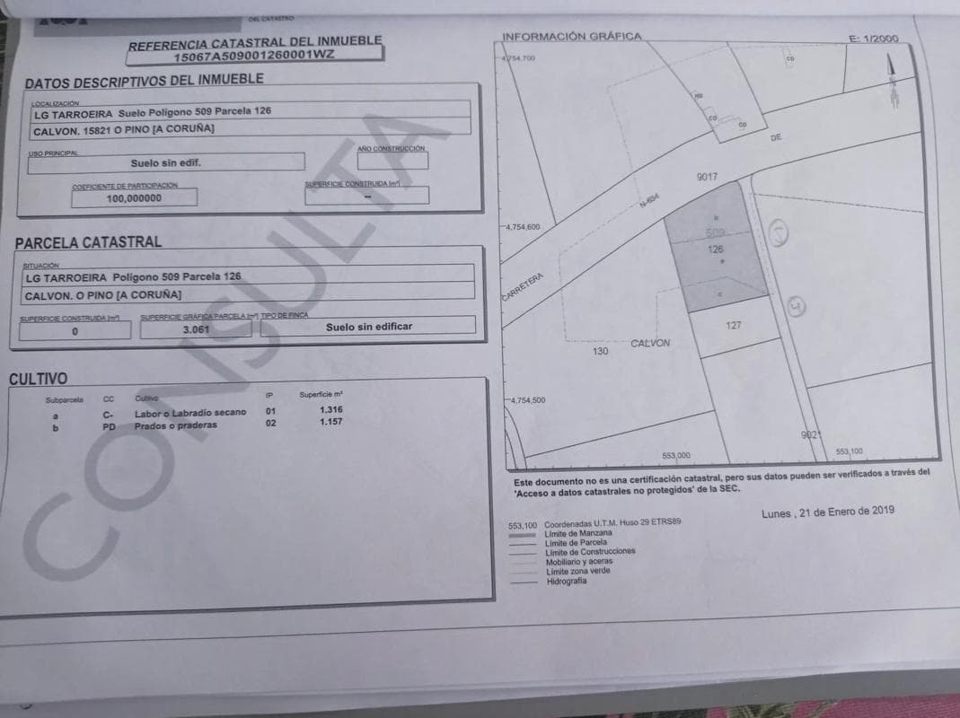 Terreno en venta en O Pino, A Coruña plan 1
