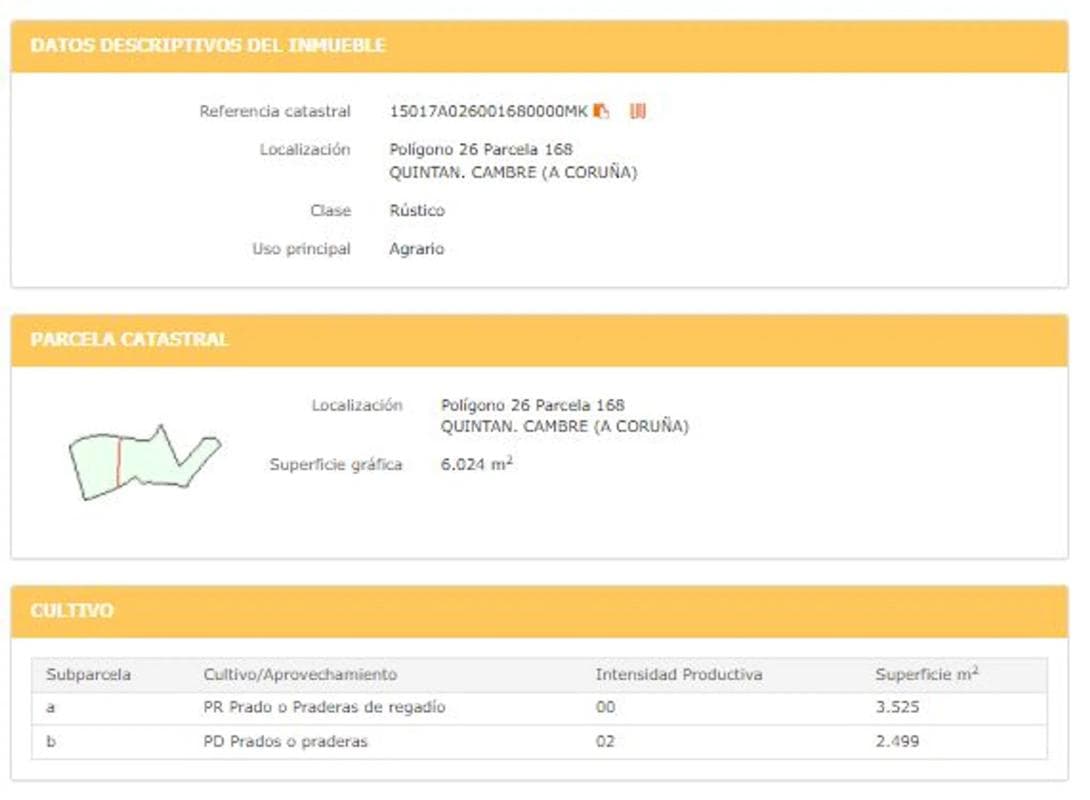 Terreno en venta en Cambre, A Coruña plan 1