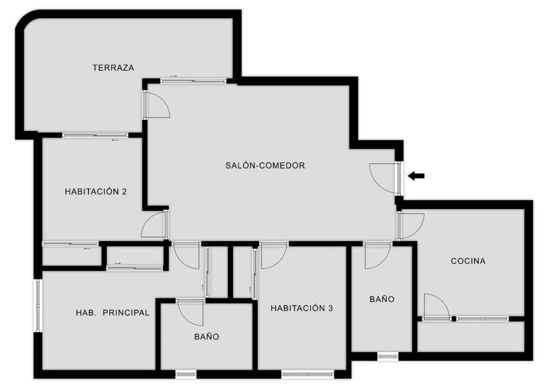 Venta de piso en Calle del Curricán, Alicante / Alacant
plan 1