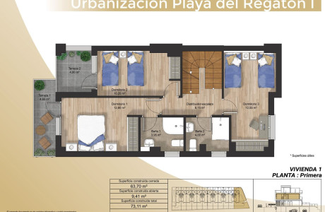 Chalet adosado en venta en avenida Derechos humanos, 3