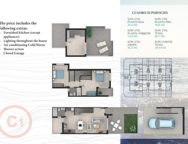 Chalet adosado en venta en Zona Entremares