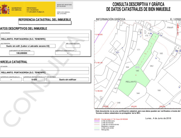 Suelo urbanizable en Venta en Puntagorda Santa Cruz de Tenerife 