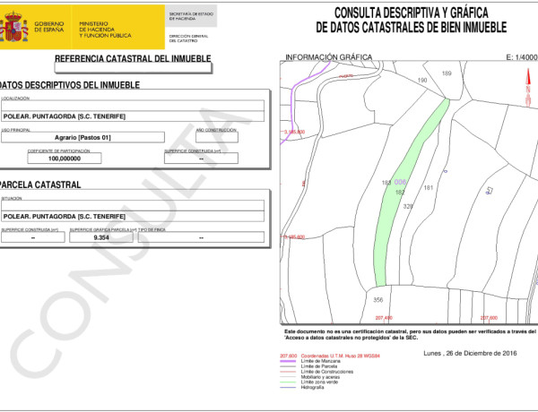 Suelo rústico en Venta en Puntagorda Santa Cruz de Tenerife 