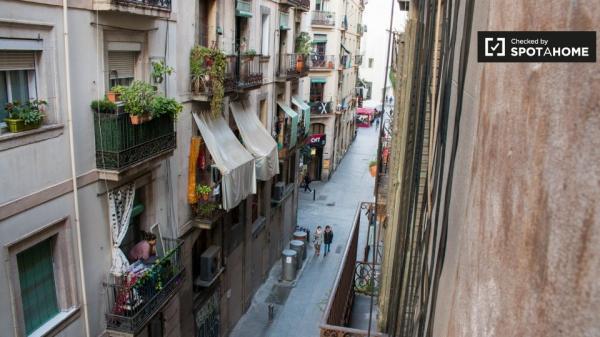 Habitación amueblada en apartamento de 3 dormitorios en El Raval, Barcelona